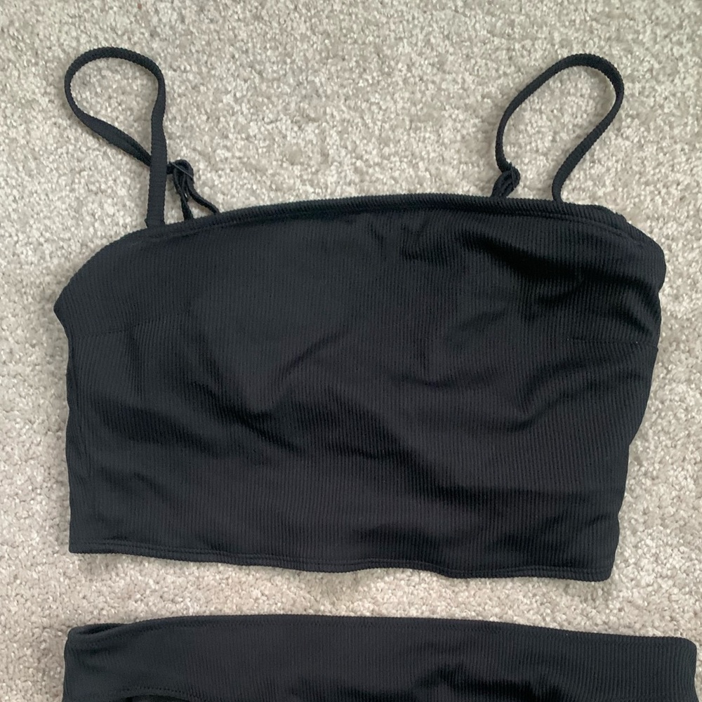 Longline ribbed bikini